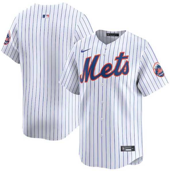 Men%27s New York Mets Blank 2024 White Home Limited Stitched Baseball Jersey Dzhi->new york yankees->MLB Jersey